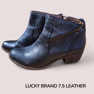 Lucky Brand Black Leather Ankle Booties